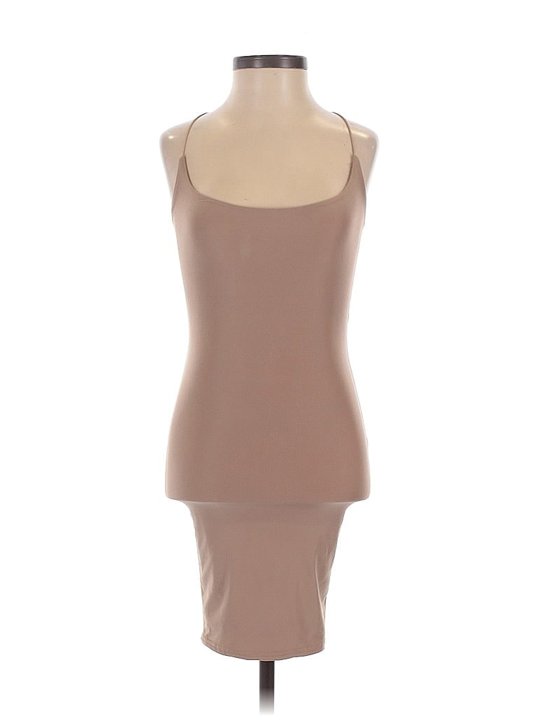 Pre-owned Prettylittlething Cocktail Dress In Brown