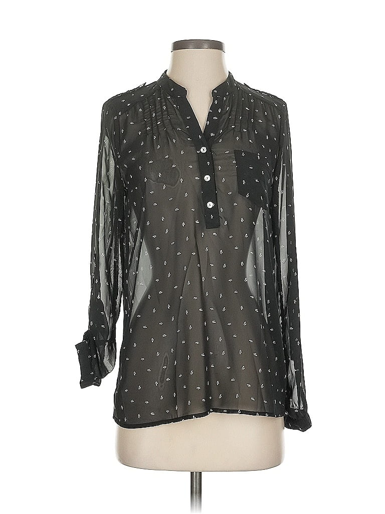 Pre-owned Sweet Rain Long Sleeve Blouse In Gray