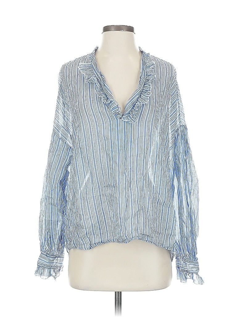 Pre-owned Souvenir Long Sleeve Blouse In Blue
