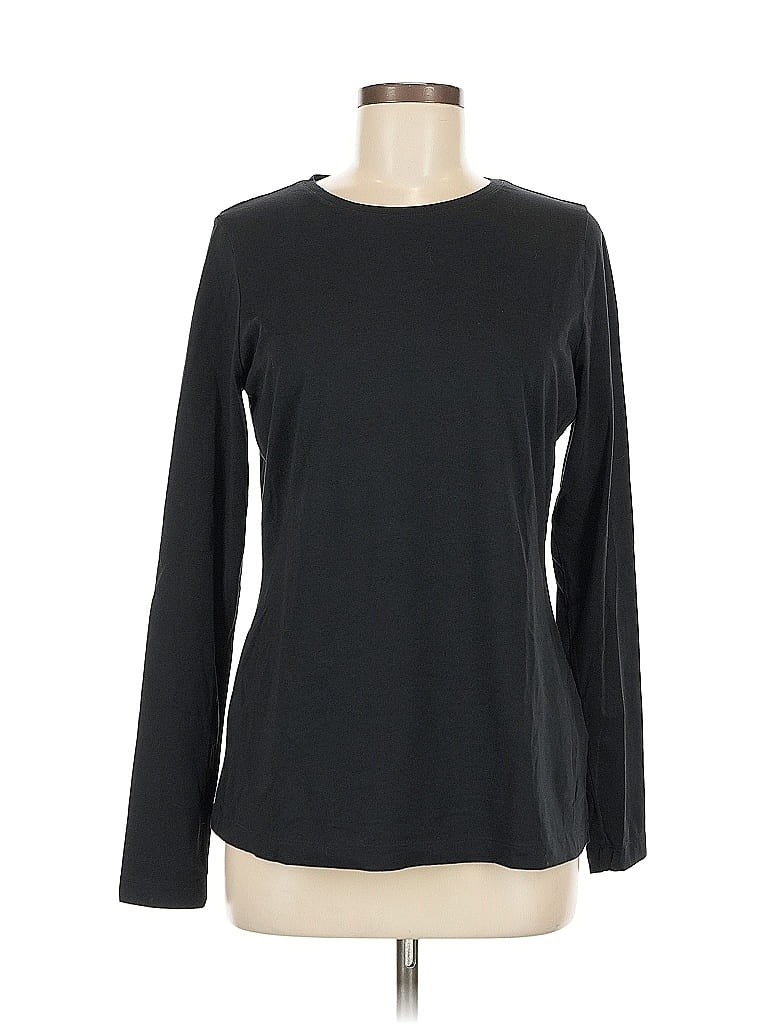Pre-owned Lands' End Long Sleeve T-shirt In Black