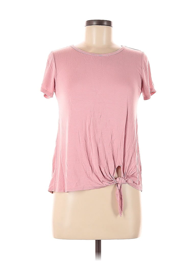 Pre-owned Fashion Nova Short Sleeve Top Pink Keyhole Neckline Tops