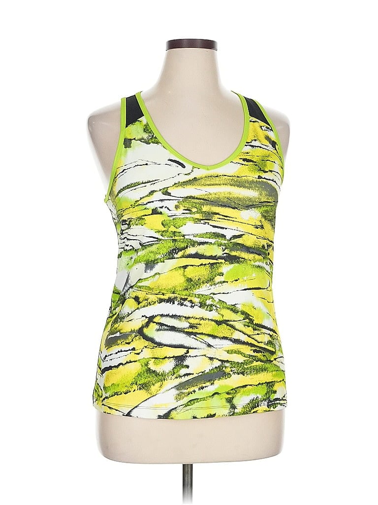 Pre-owned Xersion Tank Top Yellow Halter Neckline Tops
