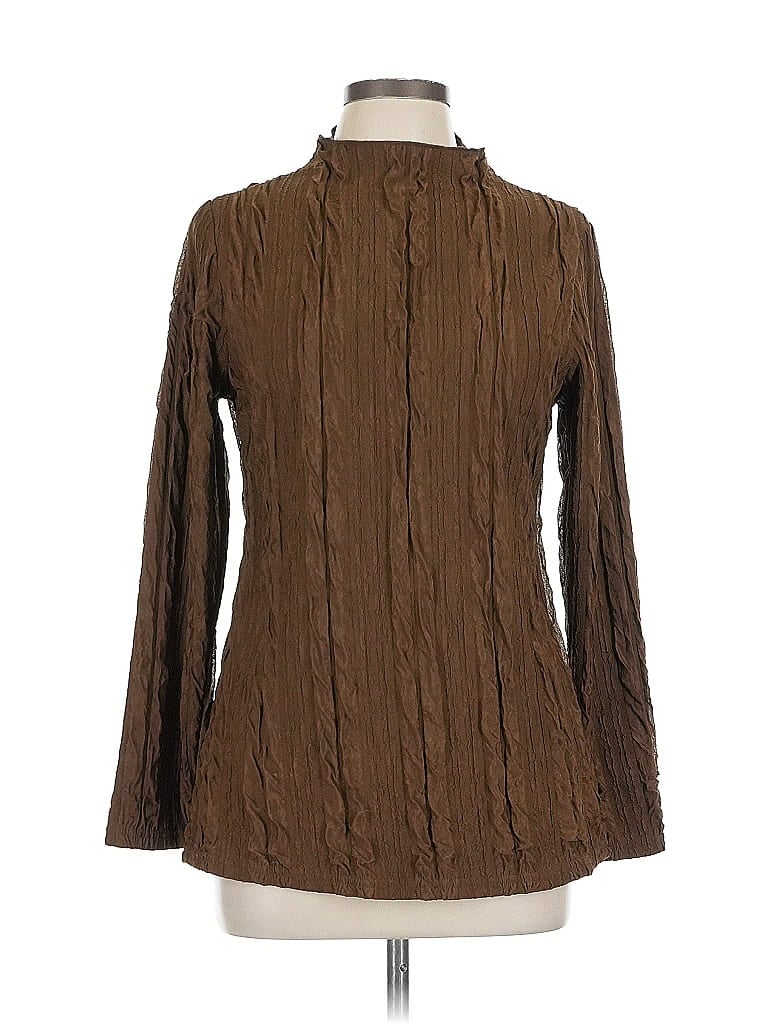 SHEIN CURVE Pre-owned Long Sleeve Blouse In Brown