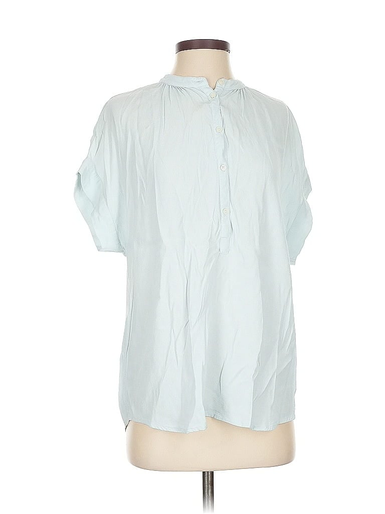 Pre-owned Point Sur Short Sleeve Blouse In Blue