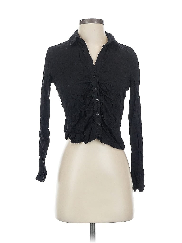 Click to view more detailed imagery on our partner's website Pre-owned Cloth & Stone Long Sleeve Blouse In Black