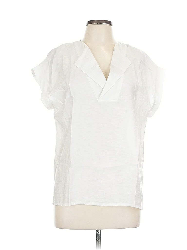 Pre-owned Worthington Short Sleeve Blouse In White