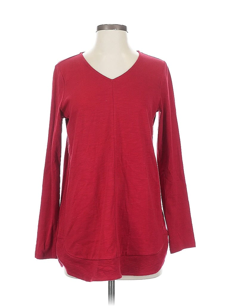 Pre-owned Jjill Long Sleeve T-shirt In Red