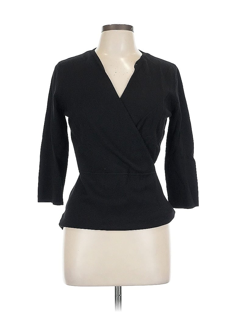 Pre-owned Nine West 3/4 Sleeve Blouse In Black