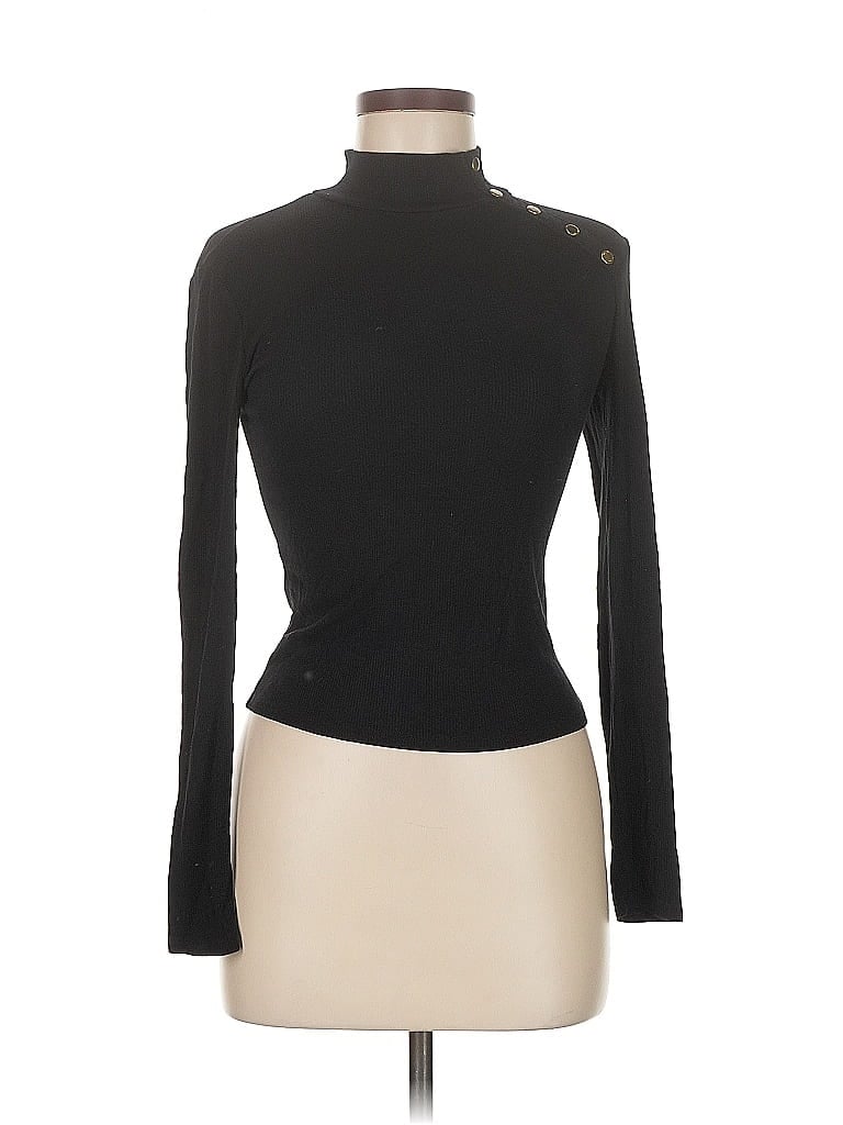 Pre-owned Popular 21 Long Sleeve Top Black Turtleneck Tops