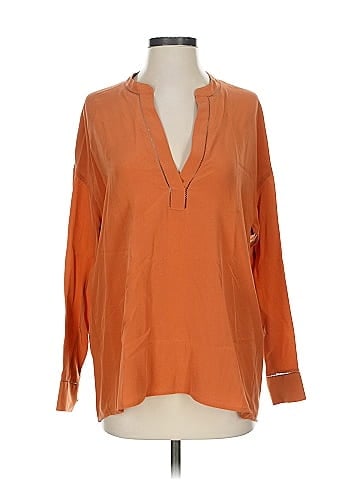 Vince. Long Sleeve Silk Top (view 1)