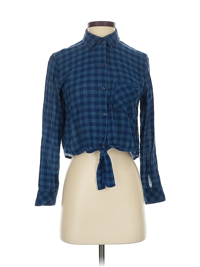 Pre-owned Rails Long Sleeve Blouse In Blue