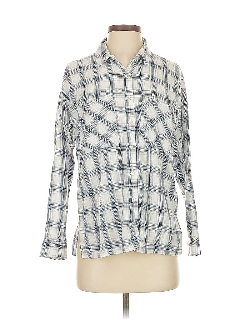 Pre-owned Forever 21 Long Sleeve Button Down Shirt In Gray