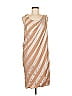 J.Crew Collection 100% Polyester Stripes Tan Casual Dress Size 8 - photo 1