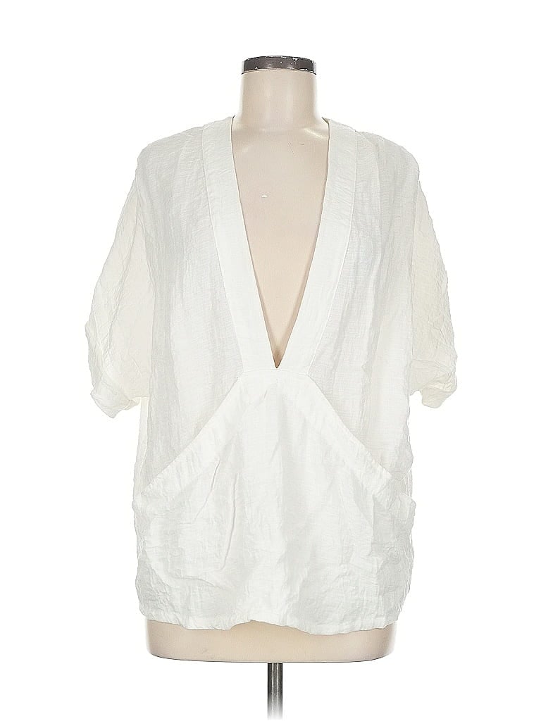 Pre-owned Silence And Noise Short Sleeve Blouse In White