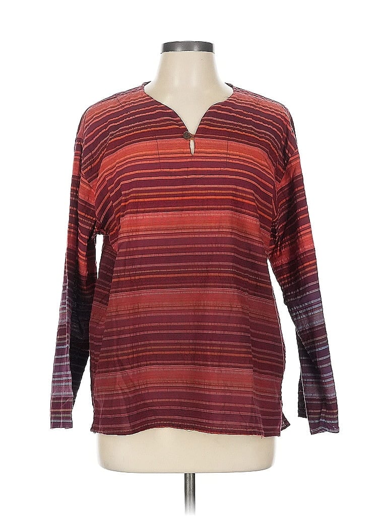 Click to view more detailed imagery on our partner's website Pre-owned Unbranded Long Sleeve Top Burgundy V Neck Tops