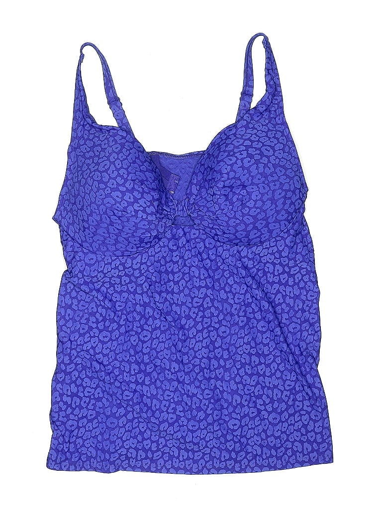 Pre-owned Lane Bryant Swimsuit Top Purple Polka Dots Pattern Swimwear