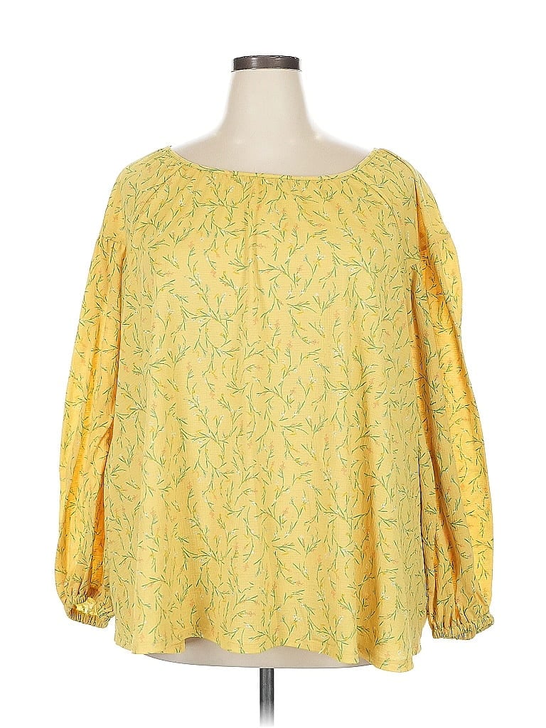 AVA & VIV Pre-owned 3/4 Sleeve Blouse In Yellow