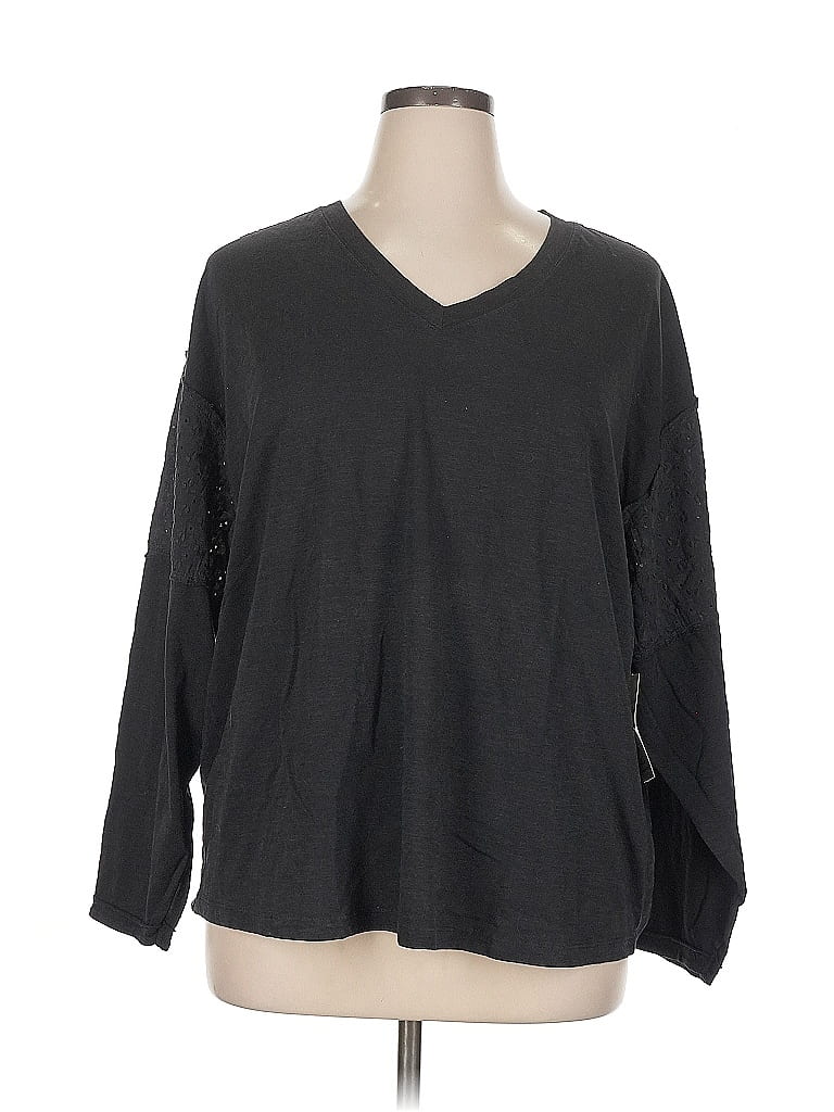 Pre-owned Terra & Sky 3/4 Sleeve T-shirt In Gray