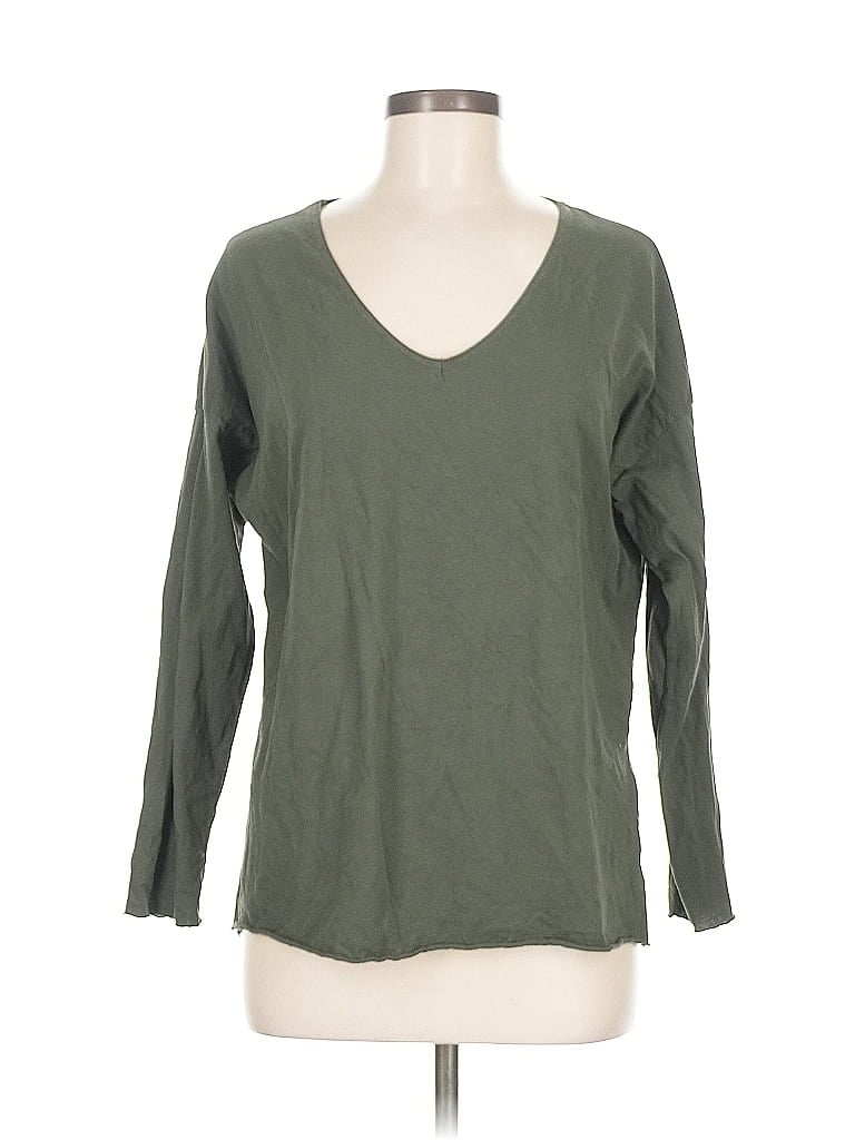 Pre-owned Unbranded 3/4 Sleeve T-shirt In Green