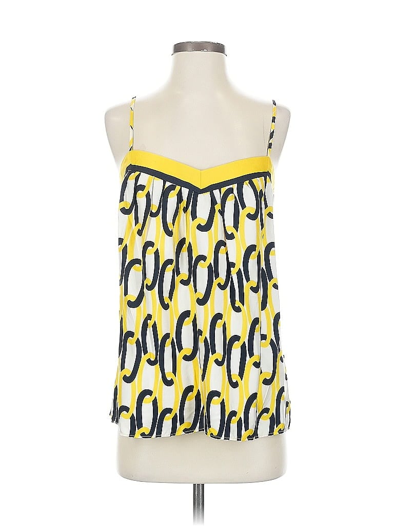 Pre-owned An Original Milly Of New York Sleeveless Silk Top Yellow Halter Neckline Tops