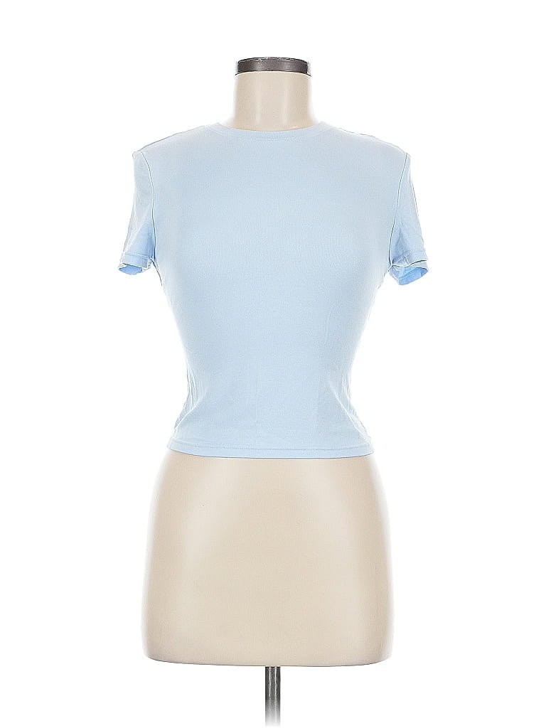 Pre-owned Unbranded Short Sleeve Turtleneck In Blue