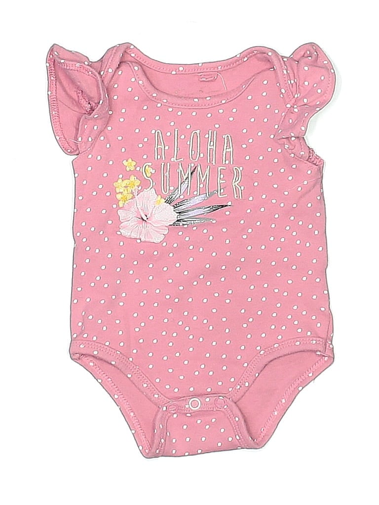 JESSICA SIMPSON Pre-owned Babies' Short Sleeve Onesie In Pink