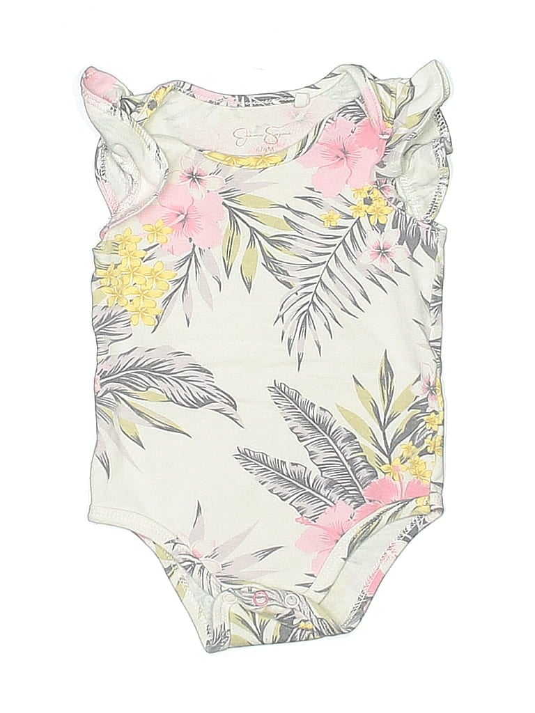 Pre-owned Jessica Simpson Babies' Short Sleeve Onesie In White