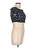Unbranded 100% Polyester Floral Black Blue Short Sleeve Top Size L - photo 4