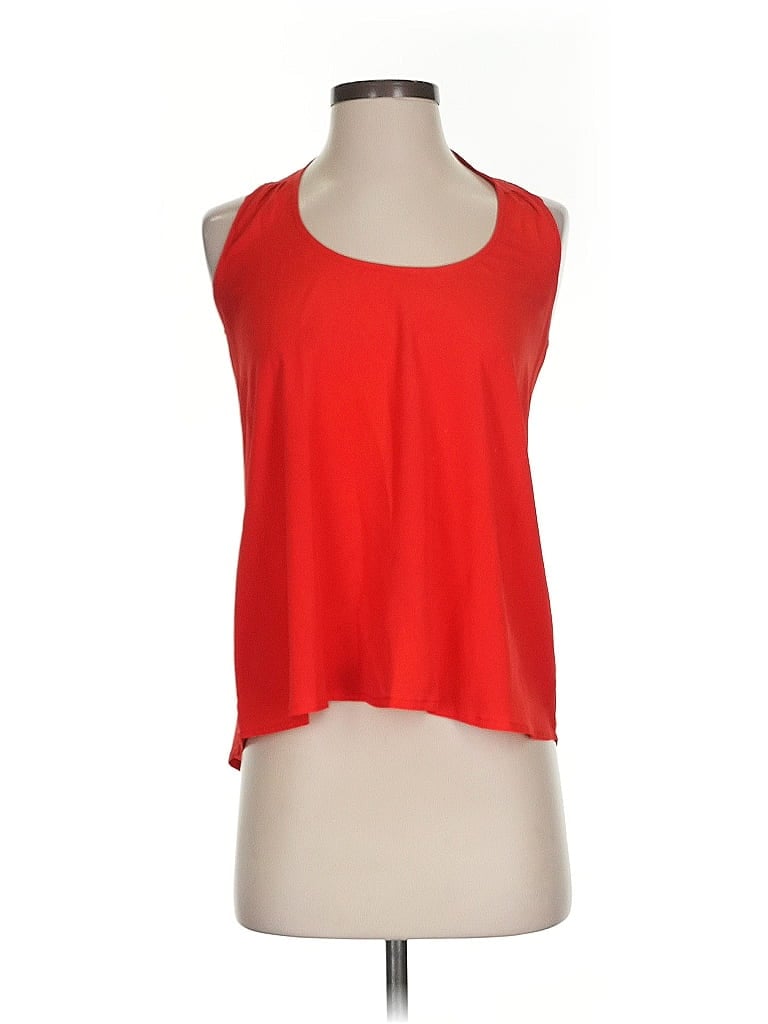 Pre-owned Aqua Tank Top Red Halter Neckline Tops