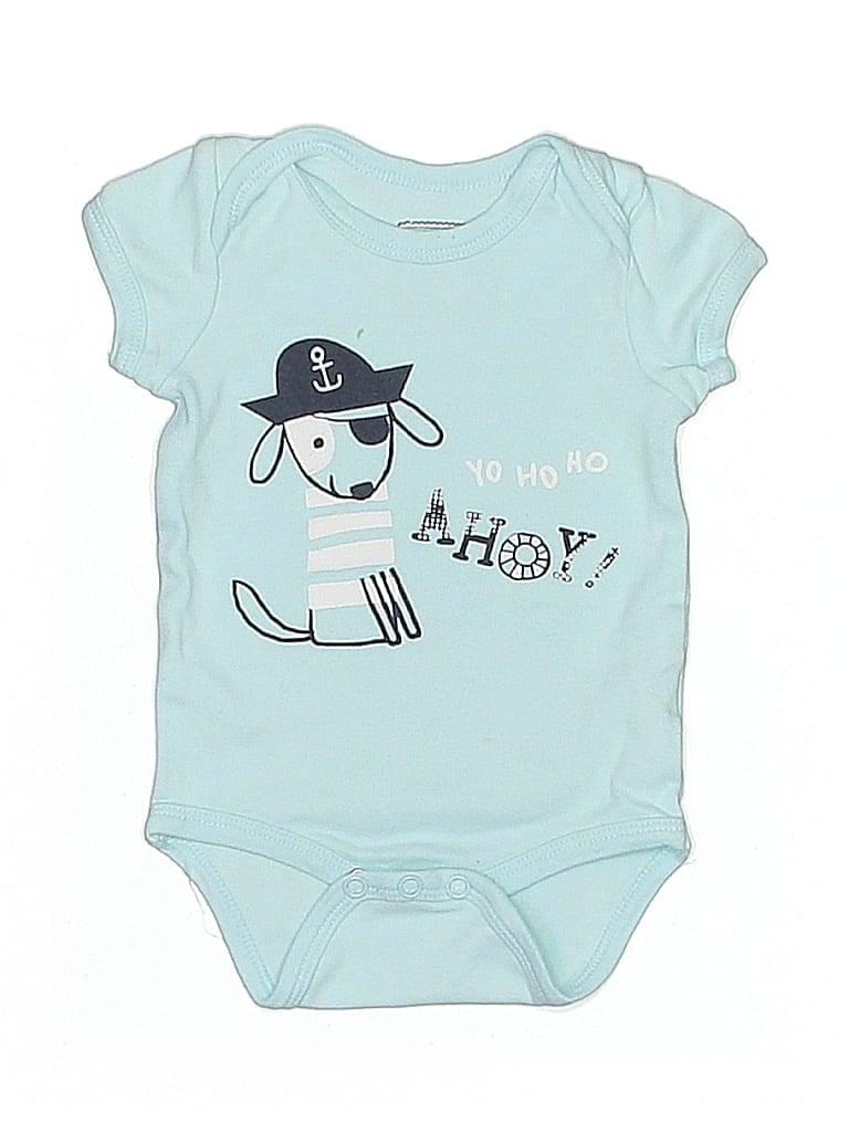 Pre-owned Assorted Brands Kids' Short Sleeve Onesie In Blue