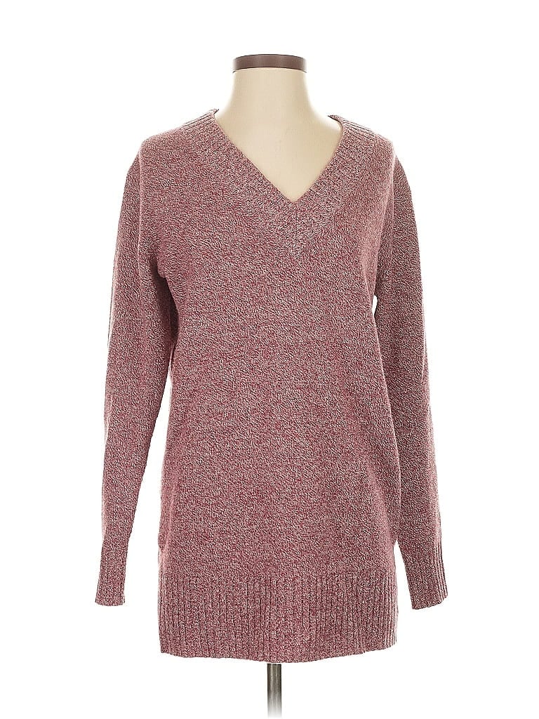 Pre-owned Athleta Wool Pullover Sweater In Burgundy
