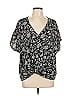 Studio B by BOBEAU 100% Polyester Black Short Sleeve Blouse Size L - photo 1