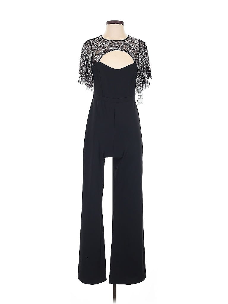 Aidan Mattox Md1e204775 Beaded Long Formal Jumpsuit In Black