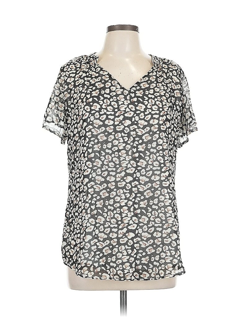 Pre-owned Unbranded Short Sleeve Blouse In Black