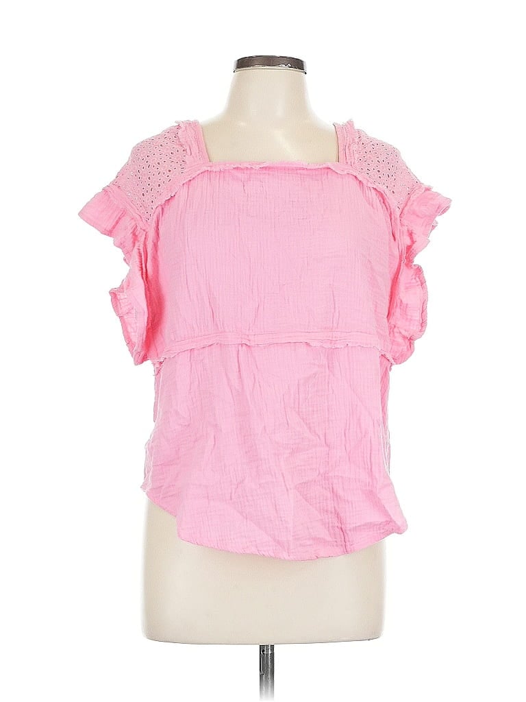 Pre-owned Unbranded Short Sleeve Blouse In Pink