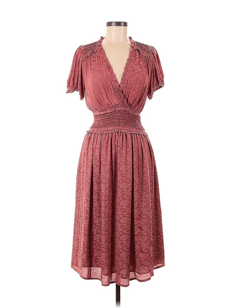 Pre-owned Current Air Casual Dress In Burgundy