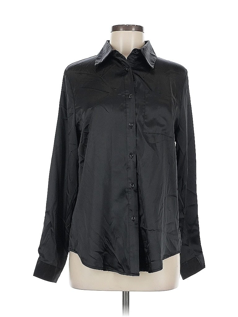 Pre-owned Unbranded Long Sleeve Blouse In Black