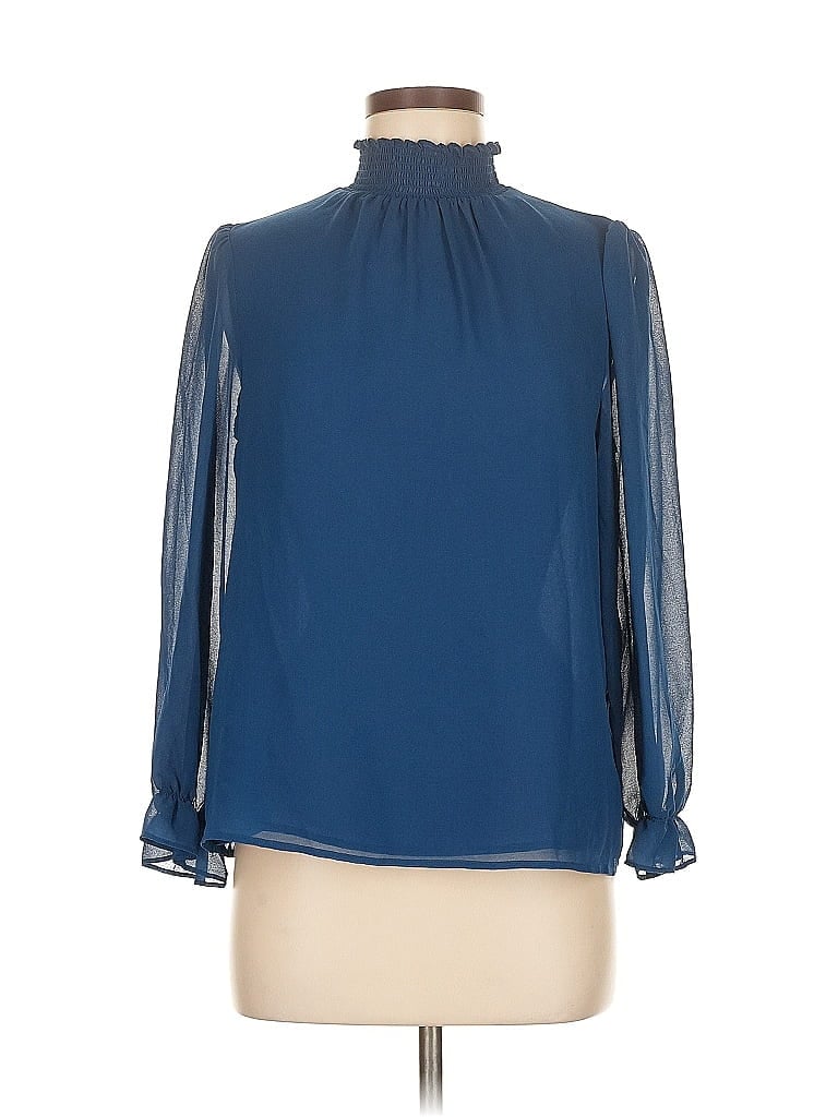 Pre-owned 1.state Long Sleeve Blouse In Blue