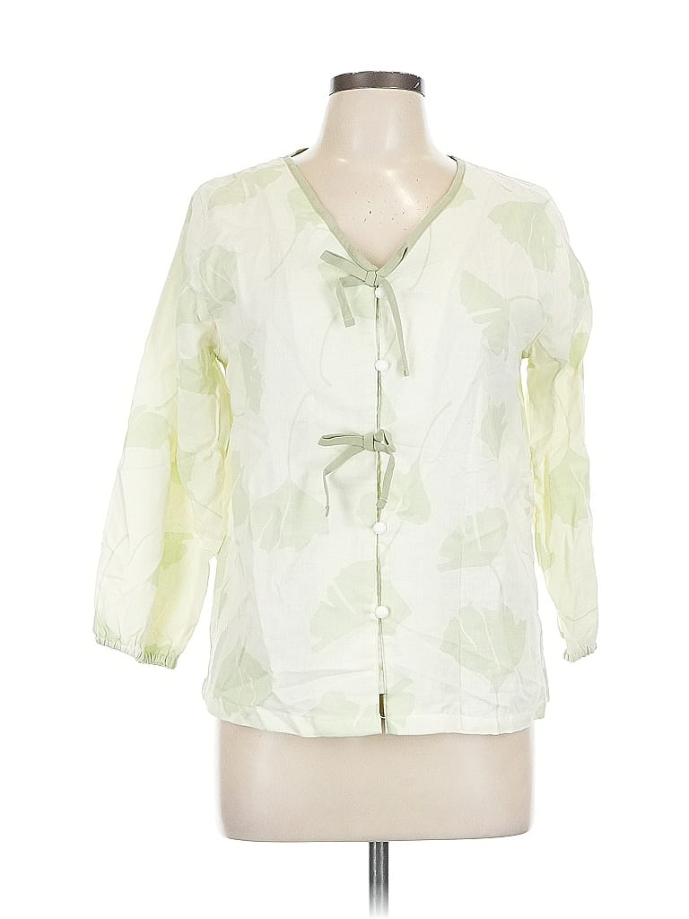 Pre-owned Unbranded 3/4 Sleeve Blouse In White