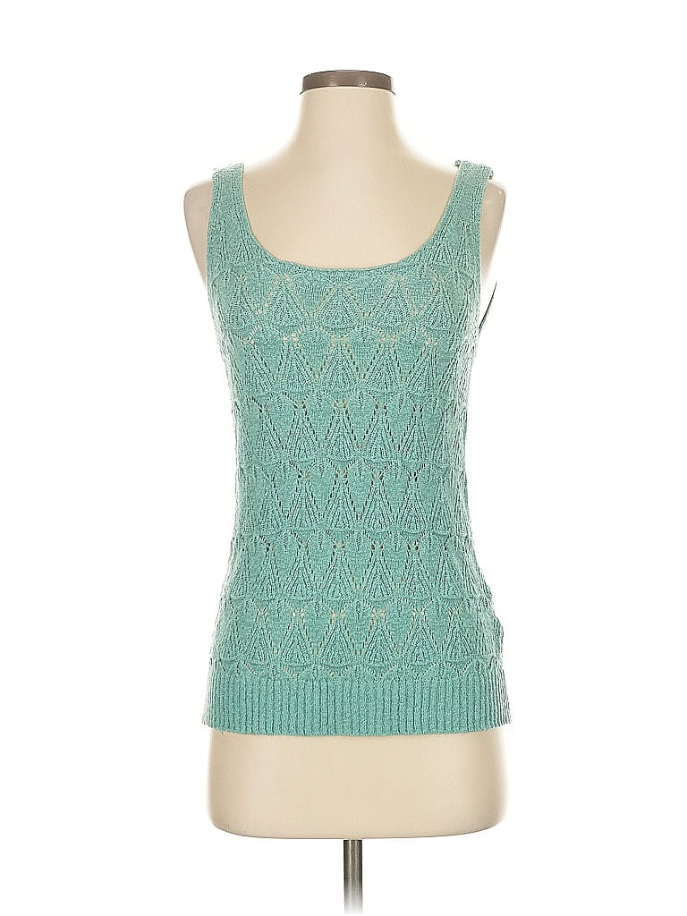 Pre-owned Assorted Brands Tank Top Teal Sweetheart Neckline Tops In Blue