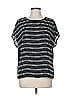 Rafaella 100% Polyester Chevron-herringbone Black Short Sleeve T-Shirt Size M - photo 1
