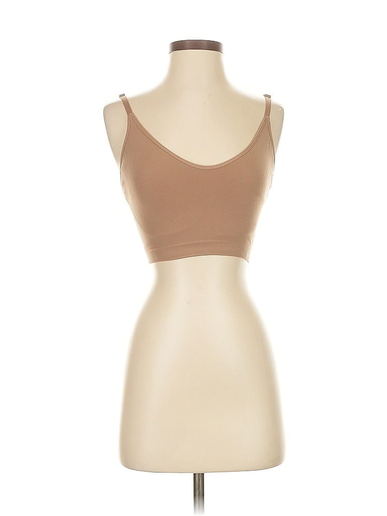 YITTY Pre-owned Tank Top Tan Scoop Neck Tops In Brown