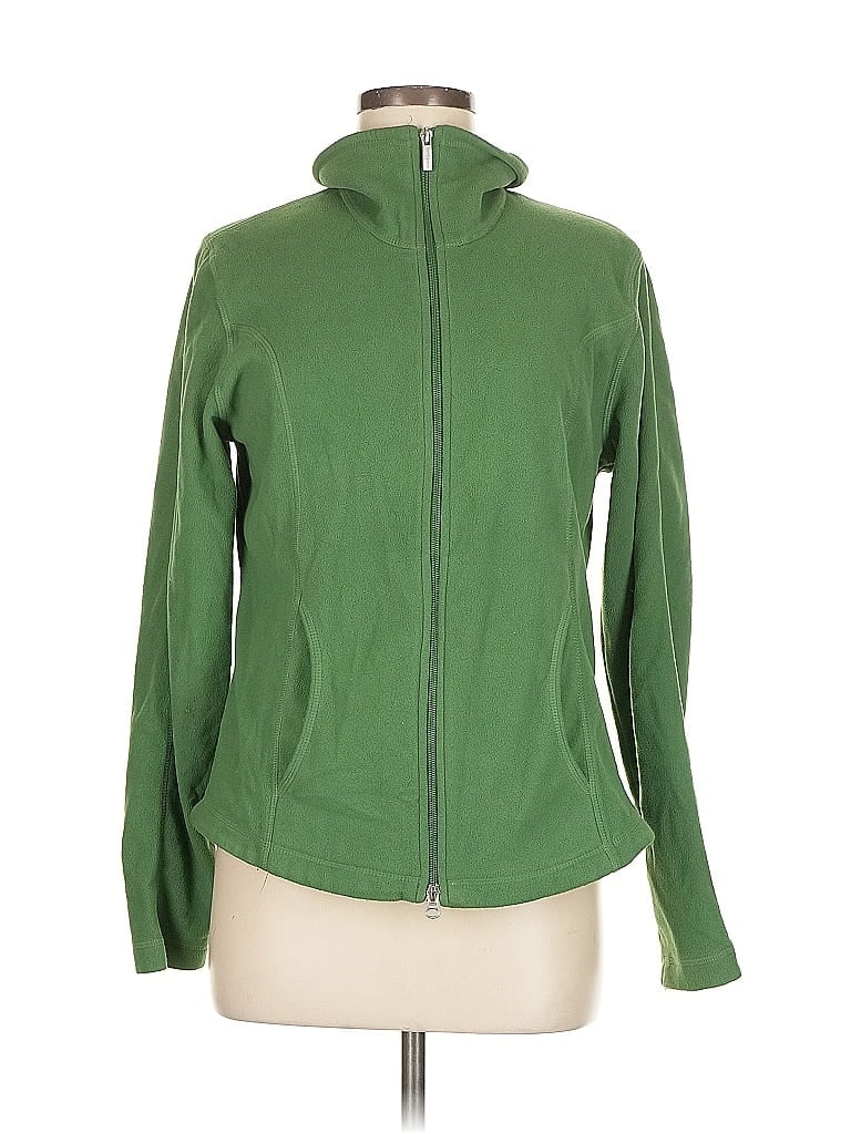 Pre-owned Lands' End Cardigan Sweater In Green