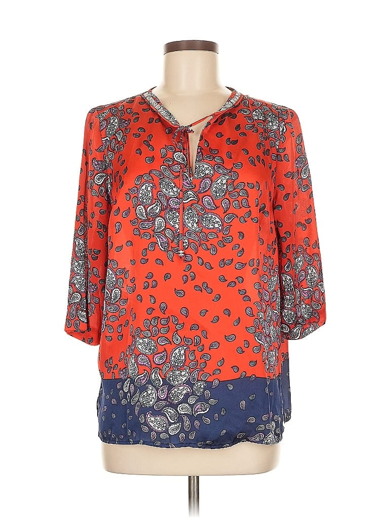 Pre-owned Jones New York Signature 3/4 Sleeve Blouse In Orange
