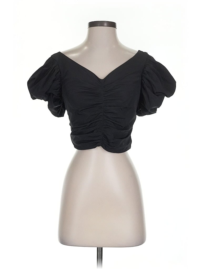 Pre-owned Express Short Sleeve Top Black Sweetheart Neckline Tops