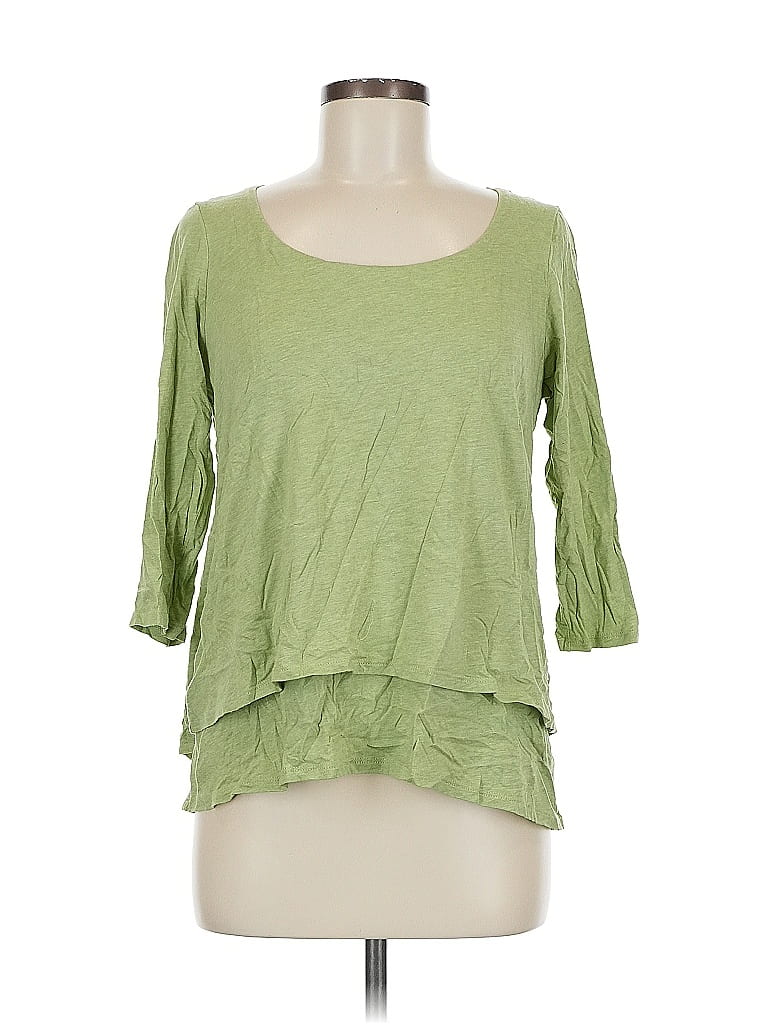 Pre-owned Purejill 3/4 Sleeve T-shirt In Green