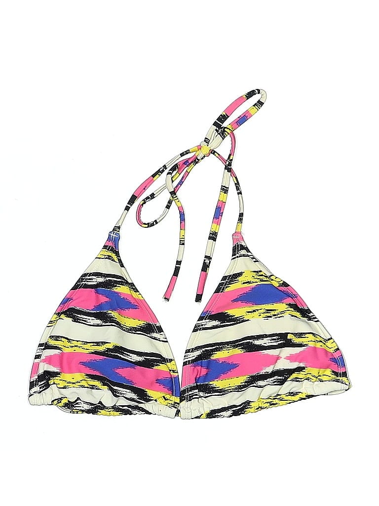 Pre-owned Body Glove Swimsuit Top Yellow Print Pattern Swimwear