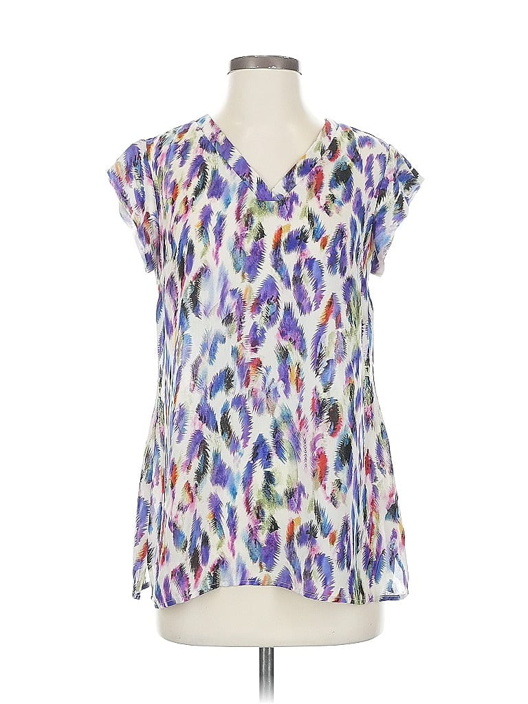CABI Pre-owned Short Sleeve Blouse In Purple