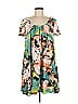 Tt Collection 100% Polyester Print Green Casual Dress Size M - photo 1