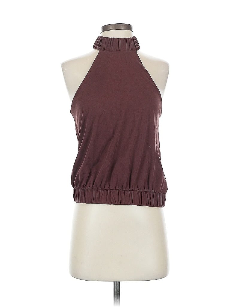 Pre-owned Express Sleeveless Blouse In Burgundy